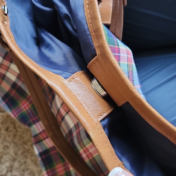 Tommy Hilfiger multicolored plaid tote bag - Picture 7 of 12